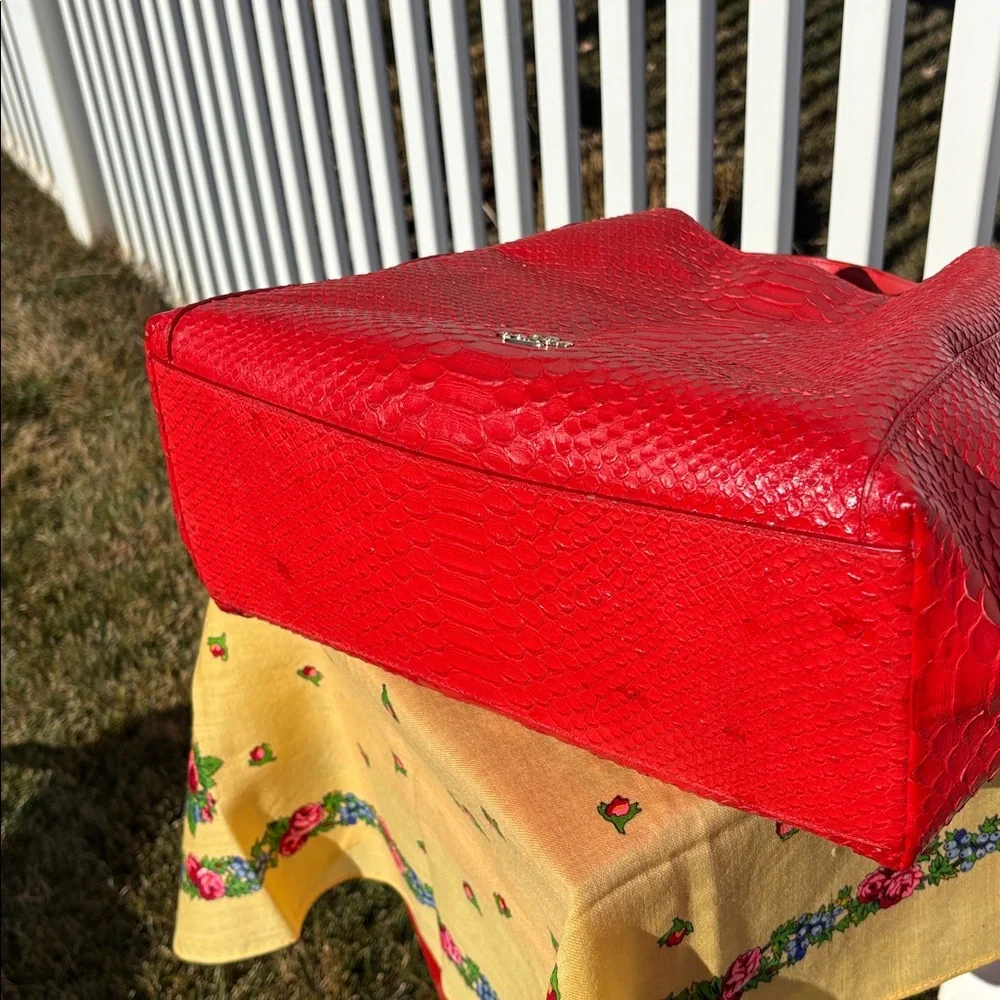 Coach Edie Python Handbag EUC, Color Watermelon